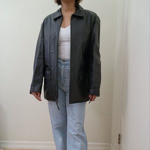 RALPH LAUREN Vintage WOMEN'S GENUINE LEATHER Black JACKET SIZE Large (L)